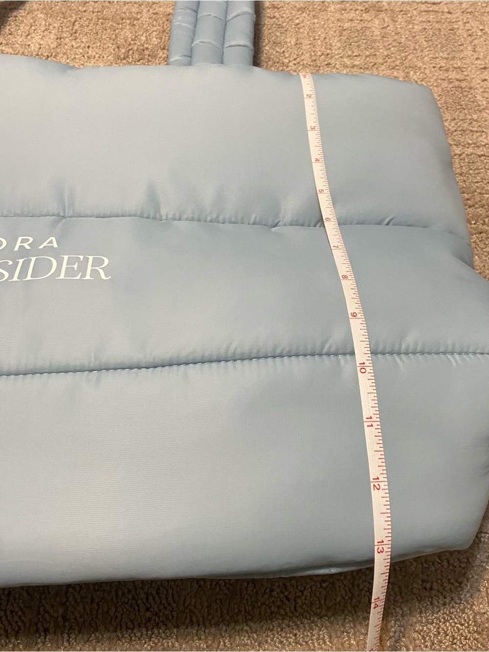 New {Sephora | Beauty Insider} Light Blue Quilted Tote Bag - Picture 6 of 14